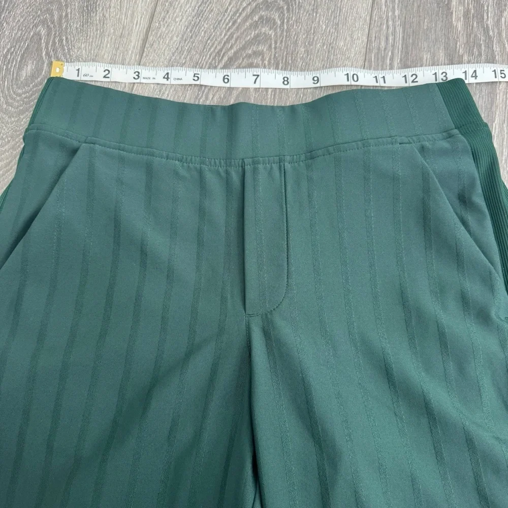 Athleta Brooklyn Ankle Pant Emerald Green Stripe Size 2 Petite Travel Work - Picture 13 of 16